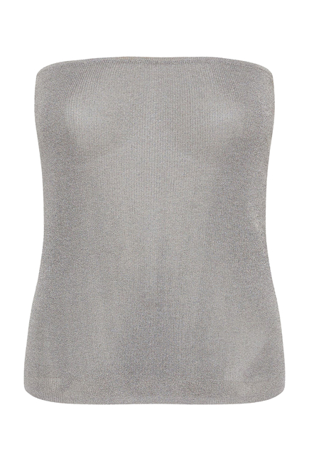 ‘90s Strapless Sheer Knit Top
